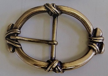 Gürtelschließe „FLICK“ – Messingfarbene Dorn-Vollschließe mit Seilband-Optik für 4 cm Riemen