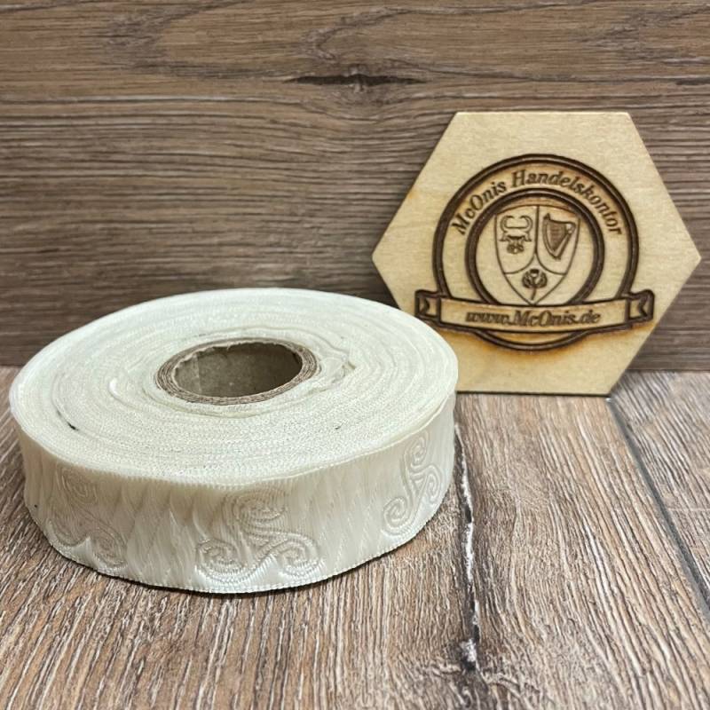 Borte Triskele - 10m- creme-silber - Breite 19mm - Mittelalter LARP 