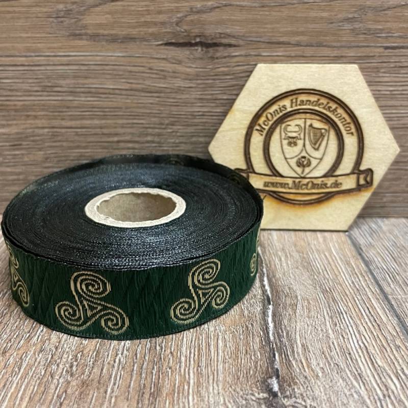 Borte Triskele - 10m- grün-gold - Breite 19mm - Mittelalter LARP 