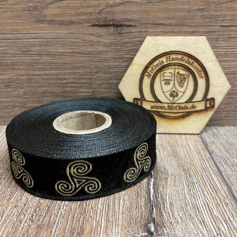 Borte Triskele - 10m- schwarz-gold - Breite 19mm - Mittelalter LARP