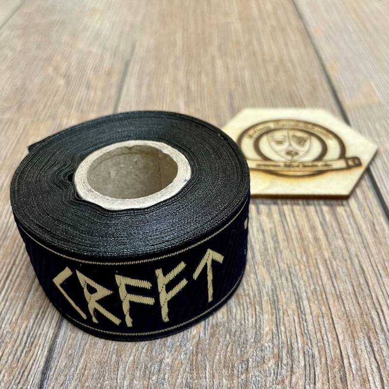 Borte "Kraft-Mut-Ehre" Futhark 33 mm, marineblau-gold