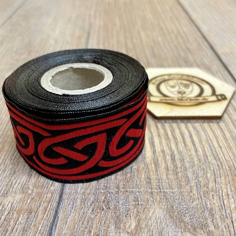 Borte "Keltisch 2" in schwarz-rot, 33 mm, 5 m auf der Rolle 