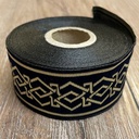 Borte zwergisch in marineblau-gold, 33 mm- 10 m - Webborte zur Verzierung mittelalterlicher Kostüme und Larp Gewandungen