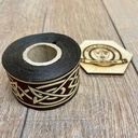 Borte Keltisch 4 in braun-beige, 33 mm auf 5 m Rolle - Webborte zur Verzierung mittelalterlicher Kostüme und Larp Gewandungen