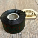Borte Keltisch 4 in braun-grün, 33 mm auf 5 m Rolle - Webborte zur Verzierung mittelalterlicher Kostüme und Larp Gewandungen
