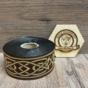 Borte Keltisch 4 in braun-gold, 33 mm- 10 m - Webborte zur Verzierung mittelalterlicher Kostüme und Larp Gewandungen