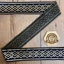 Borte "Zwergisch" marineblau-silber, 50 mm Breite, 10 m auf Rolle