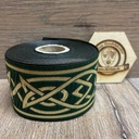 Borte "Keltisch 4" grün-gold, 50 mm Breite, 10 m auf Rolle