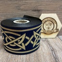 Borte "Keltisch 4" marineblau-gold, 50 mm Breite, 10 m auf Rolle