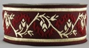 Borte Blumenranke 2 in Bordeaux-Gold 33 mm- 10 m - Webborte zur Verzierung mittelalterlicher Kostüme und Larp Gewandungen