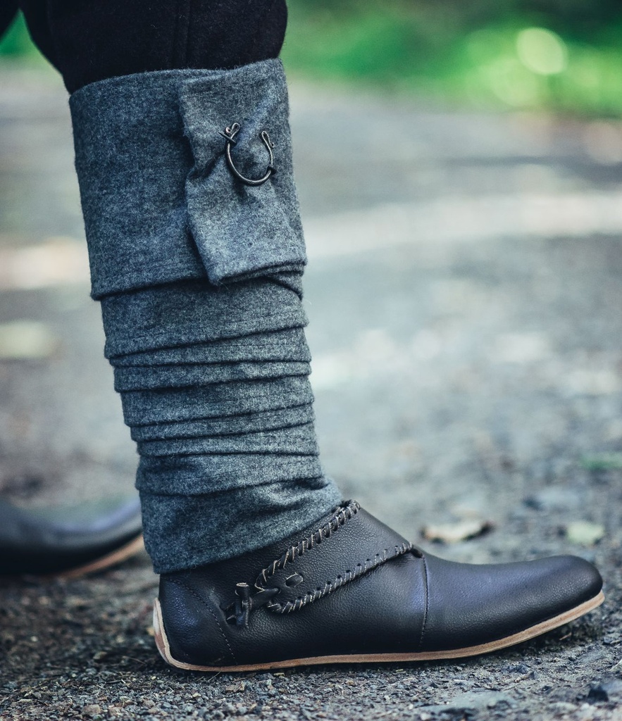 Wikinger Wadenwickel aus Wolle grau