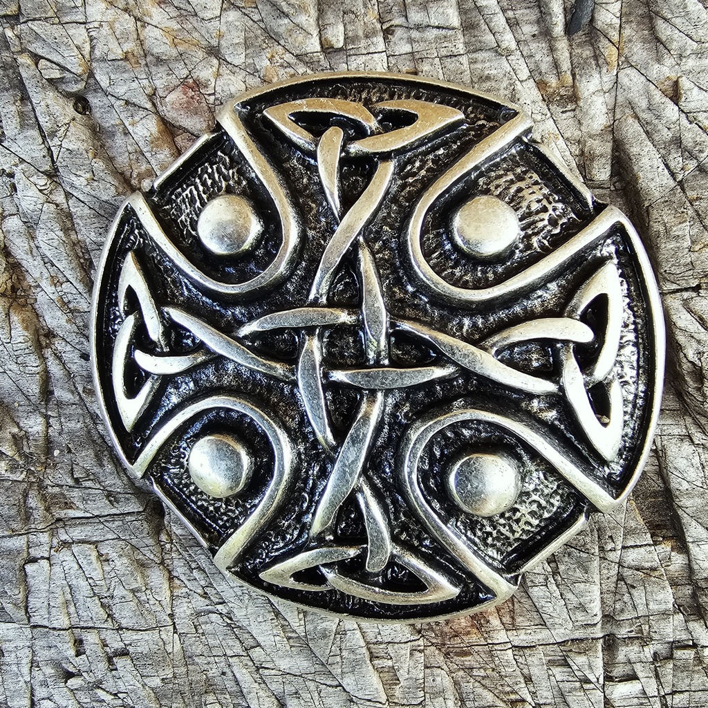 Fibel Brosche Keltenkreuz silberfarben