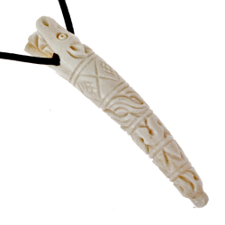 Wikinger Taschenverschluss mit Drachenkopf aus Knochen - 7 x 1,2 x 1 cm