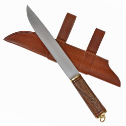 [02 Sax Got FS] Wikingersax von Gotland - Kohlenstoffstahl, Lederscheide