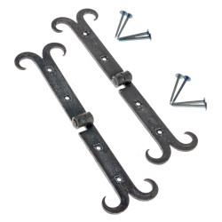 [16 Schar Mou Paar] Mittelalter-Scharnier 'Moustache' aus Eisen - 21 cm
