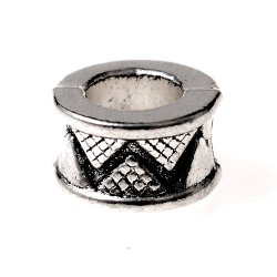 [07 ZaP Zylinder si] Haarperle "Zylinder" - 6 mm Loch