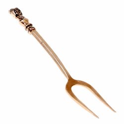 [13 Me-Gabel] Mittelalterliche Gabel mit Damenhaupt aus Messing - 14 cm