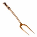 Mittelalterliche Gabel mit Damenhaupt aus Messing - 14 cm