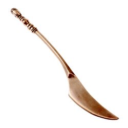 [13 Me-Messer] Mittelalterliches Tafelmesser mit Damenhaupt aus Messing