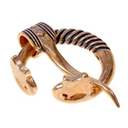 [07 Fi Litu.b] Baltische Ringfibel mit Tierköpfen (Bronze)