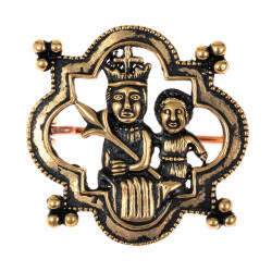 [07 Br Madonna.b] Mittelalter-Brosche "Madonna" (Bronze)