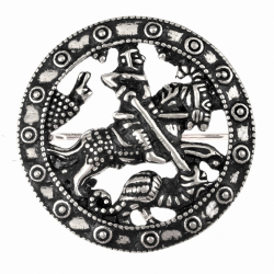 [07 Br St Georg-b] Mittelalterliche Brosche "St. Georg" (Bronze)