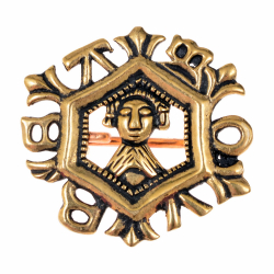 [07 Br Amo.b] Mittelalter-Brosche "Amours" (Bronze)