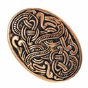 Messergriff-Abschluss „Wikinger“ aus Bronze oder versilbert – mit Schlangenmotiv nach wikingerzeitlichem Vorbild