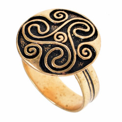 Keltischer Fingerring "Triskele" aus Bronze