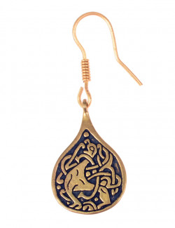 Mittelalter-Ohrringe 'Trewhiddle' aus Bronze - 4,5 cm