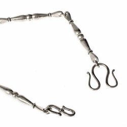 [07 Fike Omega.b] Wikinger Stabkette aus Bronze mit Omega-Haken - 24 cm (Bronze)