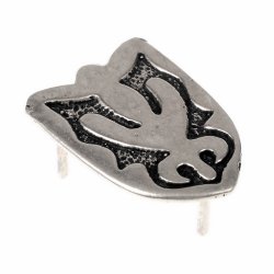 [08 ZN 1074 hoch.b] Riemen-Beschlag "Birka 1074" - hoch (Bronze)