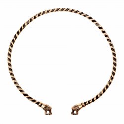 [07 Torque Ose.b] Wikinger-Torque Oseberg aus Bronze - Halsumfang 47-55 cm (Bronze)