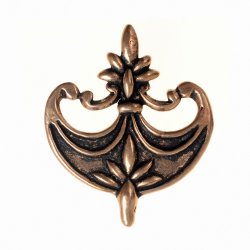 [09 End Erasmus 3] Riemenende "Erasmus" (Bronze Versilbert)