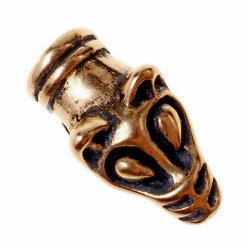 Ketten-Ende - Wolfskopf - Wikinger - Bronze - 1,5 cm