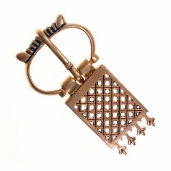 [09 Sch Plant 3.ma.br] Mittelalterschnalle mit Nietplatte - für 3 cm (Bronze)