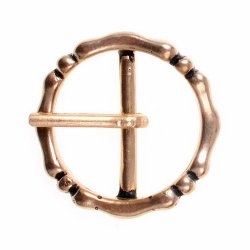 [09 Sch  Anjou 15.b] Runde Mittelalter-Schließe - für 1,5 cm (Bronze)