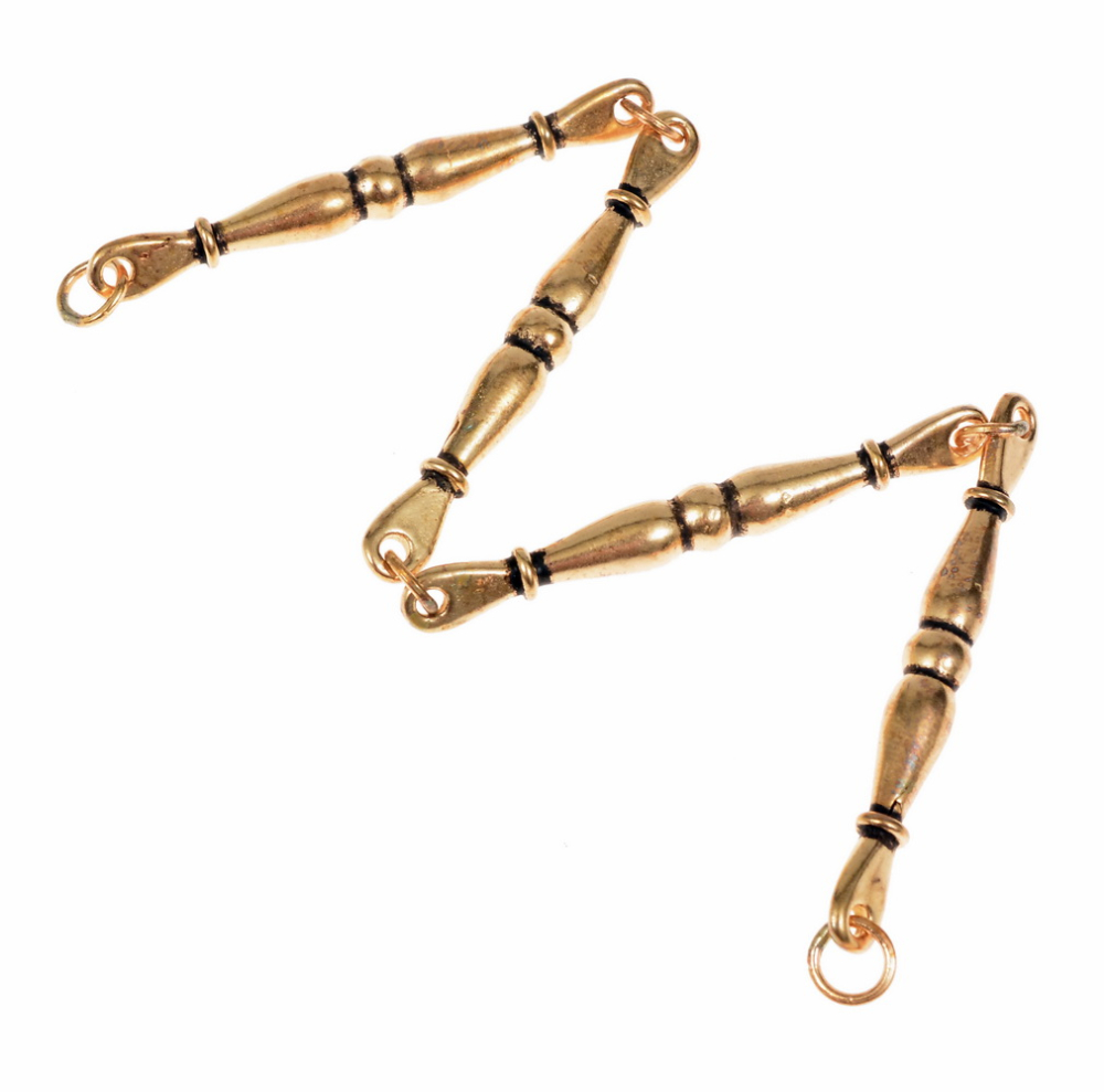 [07 Stabkette.b] Viergliedrige Wikinger-Stabkette aus Bronze - 20 cm (Bronze)