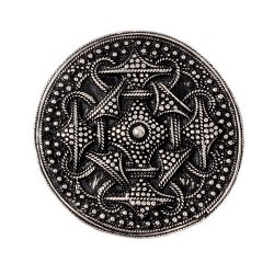 [07 Br 2 Filborna.b] Granulierte Wikinger-Scheibenfibel (Bronze)