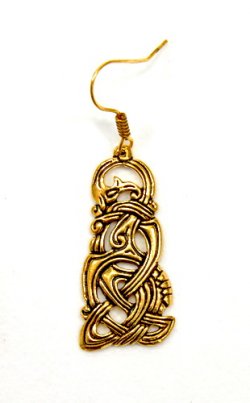 Wikinger-Ohrring Drache aus Bronze - 6 x 2 cm