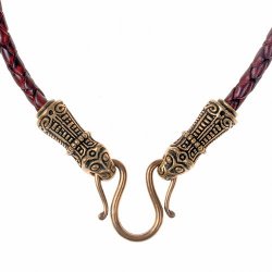 [07 LK Mander 50 V.br] Wikinger-Lederkette "Mandermark" - 50 cm (braun)