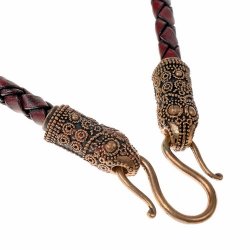 [07 LK Terslev 65.br] Wikinger-Lederkette "Terslev" - 65 cm (braun)