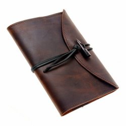 [12 BH-CK 2.br] Leder-Buchhülle mit Notizbuch A5 - Mittelalter (braun)