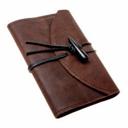 [12 BH-CK 1.br] Leder-Buchhülle mit Notizbuch - Mittelalter, LARP, A6 (braun)