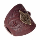 Geprägtes Wikinger-Armband mit Ortband-Zierbeschlag – Echtleder in Braun oder Schwarz