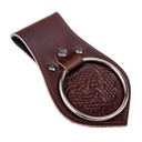 Waffenhalter Mittelalter keltisch aus Rindsleder mit Stahlring - 17 x 9,5 cm