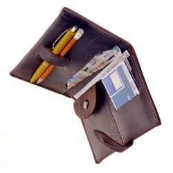 [01 A-Boerse.br] Leder-Tabaktasche mit Geldbörse – rustikale Kombitasche aus Fettnubuk-Leder (braun)
