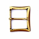 Mittelalterliche Gürtelschnalle – rechteckig geschweift für 4 cm Gürtel, messing- oder silberfarben