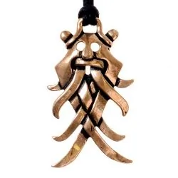 [0 Moes-Ma.ma.br] Moesgard Maskenamulett - Bronze Anhänger Replik (Bronze)