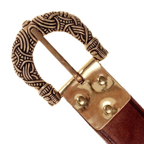 [10 Wik-3 Gnez.xl.br] Wikingergürtel "Gnezdovo" - 3 cm (L( 176 cm), Nein, braun)